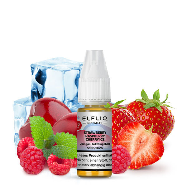 Elfliq by Elfbar Strawberry Raspberry Cherry Ice Nikotinsalz Liquid 10ml 20mg