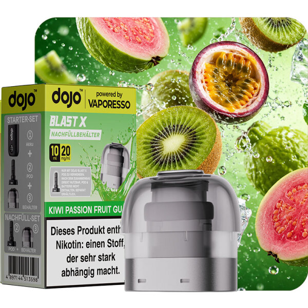 Vaporesso Dojo Blast X Nachfüllbehälter Kiwi Passion Fruit Guava 10ml 20mg