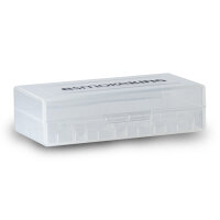 Transportbox für 2x 18650er Akkuzellen mit Label